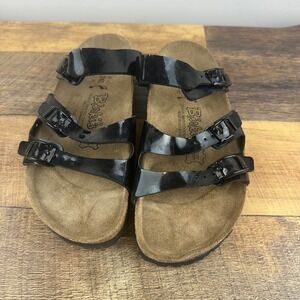 Birkenstock BirkiS Size 38 (US 7) Black Strap Cork Sandals‎